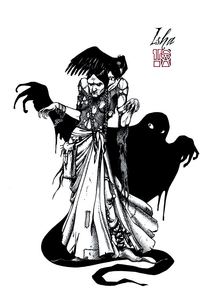 Isha-daw-tattoo-Loches-witch & ghost_leg