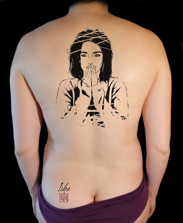 isha-daw-tattoo-Bjork-face-dos-black-tattoo